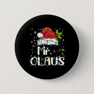 Mr. und Mrs. Claus Paples Matching Christmas Pajam Button