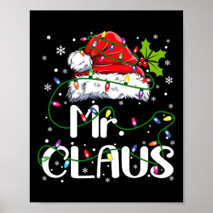 Mr. und Mrs. Claus Paples Matching Christmas Pajam Poster
