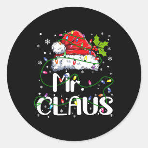Mr. und Mrs. Claus Paples Matching Christmas Pajam Runder Aufkleber