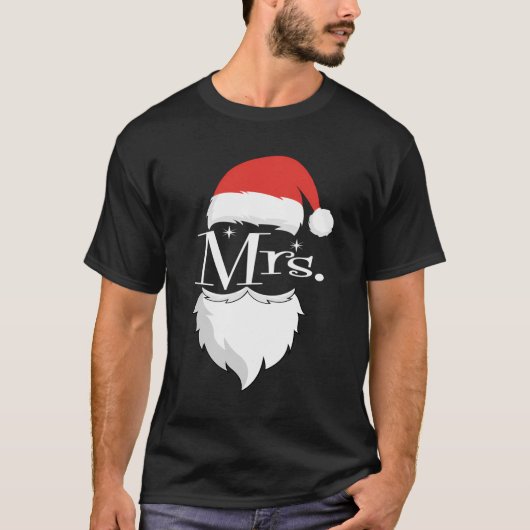 Mr. und Mrs. Claus Paples Matching Christmas Pajam T-Shirt (Vorderseite)