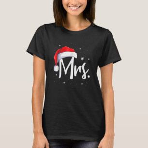 Mr. und Mrs. Claus Paples Matching Christmas Pajam T-Shirt