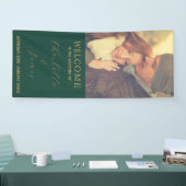 Mr. und Mrs. Couple Foto Wedding Welcome Green Banner (Messe)