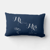 Mr. und Mrs. Customized Blue Wedding Pillows Lendenkissen (Rückseite)