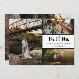 Mr. und Mrs. Dankeschön Foto Collage Wedding Dankeskarte
