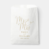 Mr. und Mrs. Elegant Modern Chic Gold Hochzeit Geschenktütchen (Vorderseite)