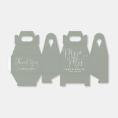 Mr. und Mrs. Elegant Script Sage Green Wedding Geschenkschachtel (Ungefaltet)