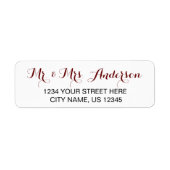 Mr. und Mrs. Elegant Script Wedding Name Adresse (Vorne)