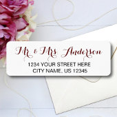 Mr. und Mrs. Elegant Script Wedding Name Adresse