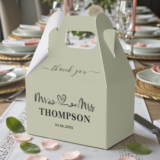 Mr und Mrs Elegant Simple | Zementgrau Geschenkschachtel