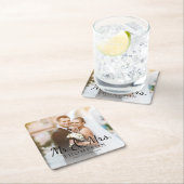 MR und MRS. Elegante Niedliche Foto Hochzeit Party Rechteckiger Pappuntersetzer (Vor Ort)