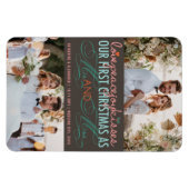 Mr. und Mrs. First Christmas Foto Collage Hochzeit Magnet (Horizontal)