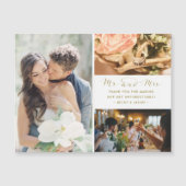 Mr. und Mrs. Foto Collage Wedding Dankeschön Karte (Vorderseite)