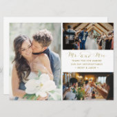 Mr. und Mrs. Foto Collage Wedding Dankeschön Karte (Vorne/Hinten)