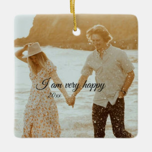 Mr. und Mrs. Foto, unsere ersten Weihnachten Keramikornament