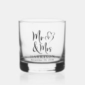Mr. und Mrs. Hearts Wedding Whiskyglas (Vorderseite)
