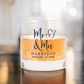 Mr. und Mrs. Hearts Wedding Whiskyglas