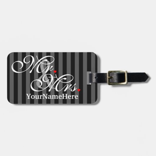 Mr. und Mrs. Husband Ehefrau Seine neuen Wünsche Gepäckanhänger (Vorderseite horizontal)