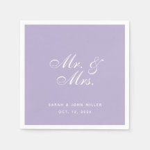 Mr. und Mrs. Lavender Wedding Lila Weiße Schrift