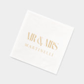 Mr. und Mrs. maßgeschneidertes modernes Design Servietten Mit Folie (Links)