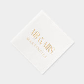 Mr. und Mrs. maßgeschneidertes modernes Design Servietten Mit Folie (Rechts)