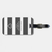 Mr. und Mrs. Monogram Black and White Wedding Gepäckanhänger (Rückseite horizontal)