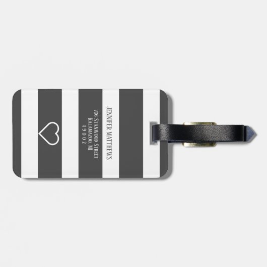 Mr. und Mrs. Monogram Black and White Wedding Lugg Gepäckanhänger (Rückseite horizontal)