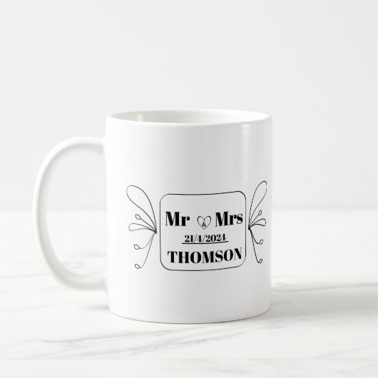 mr und mrs Monogramm Kaffeetasse (Links)