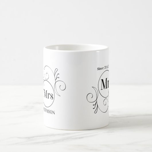 mr und mrs Monogramm Kaffeetasse (Mittel)