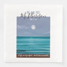 Mr. und Mrs. Moonlit Thema Hochzeit am Strand