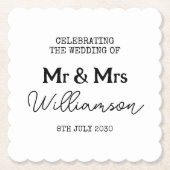 Mr. Und Mrs. Name Black and White Untersetzer (Vorderseite)