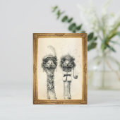 Mr. und Mrs. Ostrich gerahmt Postkarte (Stehend Vorderseite)