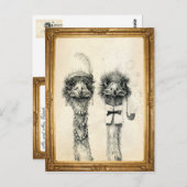 Mr. und Mrs. Ostrich gerahmt Postkarte (Vorne/Hinten)
