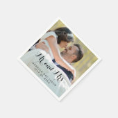 Mr. und Mrs. Personalisiert Wedding Foto Paper Nap Serviette (Ecke)