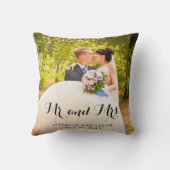 Mr. und Mrs. Personalisiert Wedding Foto Throw Pil Kissen (Rückseite)