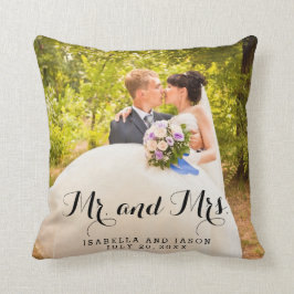 Mr. und Mrs. Personalisiert Wedding Foto Throw Pil Kissen