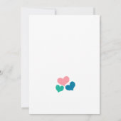 Mr. und Mrs. Red and White Heart Shape Wedding Einladung (Rückseite)