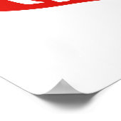 Mr. und Mrs. Red and White Heart Shape Wedding Poster (Ecke)