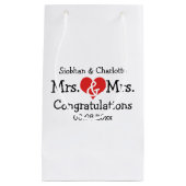 Mr. und Mrs. Red Heart Wedding Personalisiert Kleine Geschenktüte (Vorderseite)
