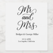 Mr. und Mrs. script - Elegant Charm Weinetikett (Einzelnes Label)