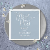 Mr. und Mrs. Script Elegant Dusty Blue Wedding Serviette