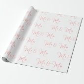 Mr. und Mrs. Script Pink Wrapping Paper Geschenkpapier (Ungerollt)