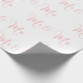 Mr. und Mrs. Script Pink Wrapping Paper Geschenkpapier (Ecke)