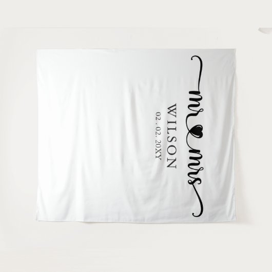 Mr. und Mrs. Script Wedding Foto Prop Hintergrund Wandteppich (Vorderseite (Horizontal))