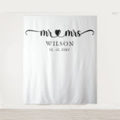 Mr. und Mrs. Script Wedding Foto Prop Hintergrund Wandteppich (Vorderseite)
