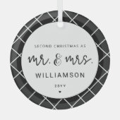 Mr. und Mrs. Second Christmas Together Elegant Ornament Aus Glas (Vorderseite)