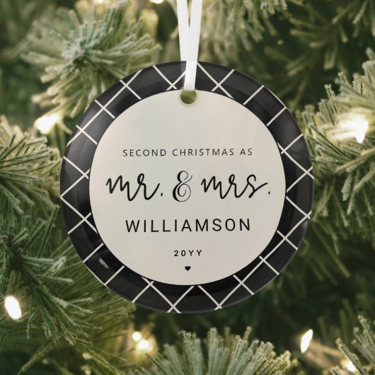 Mr. und Mrs. Second Christmas Together Elegant Ornament Aus Glas (InSitu)