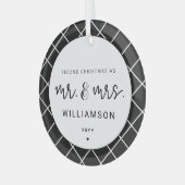Mr. und Mrs. Second Christmas Together Elegant Ornament Aus Glas (Vorderseite links)