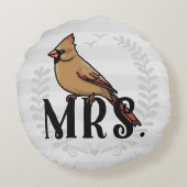 Mr. und Mrs. Seine und ihre Frau Kardinal Rundes Kissen (Rückseite)