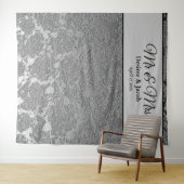 Mr. und Mrs. Silver Gray Foto Booth Hintergrund Wandteppich (Beispiel (Horizontal))