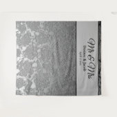 Mr. und Mrs. Silver Gray Foto Booth Hintergrund Wandteppich (Vorderseite (Horizontal))